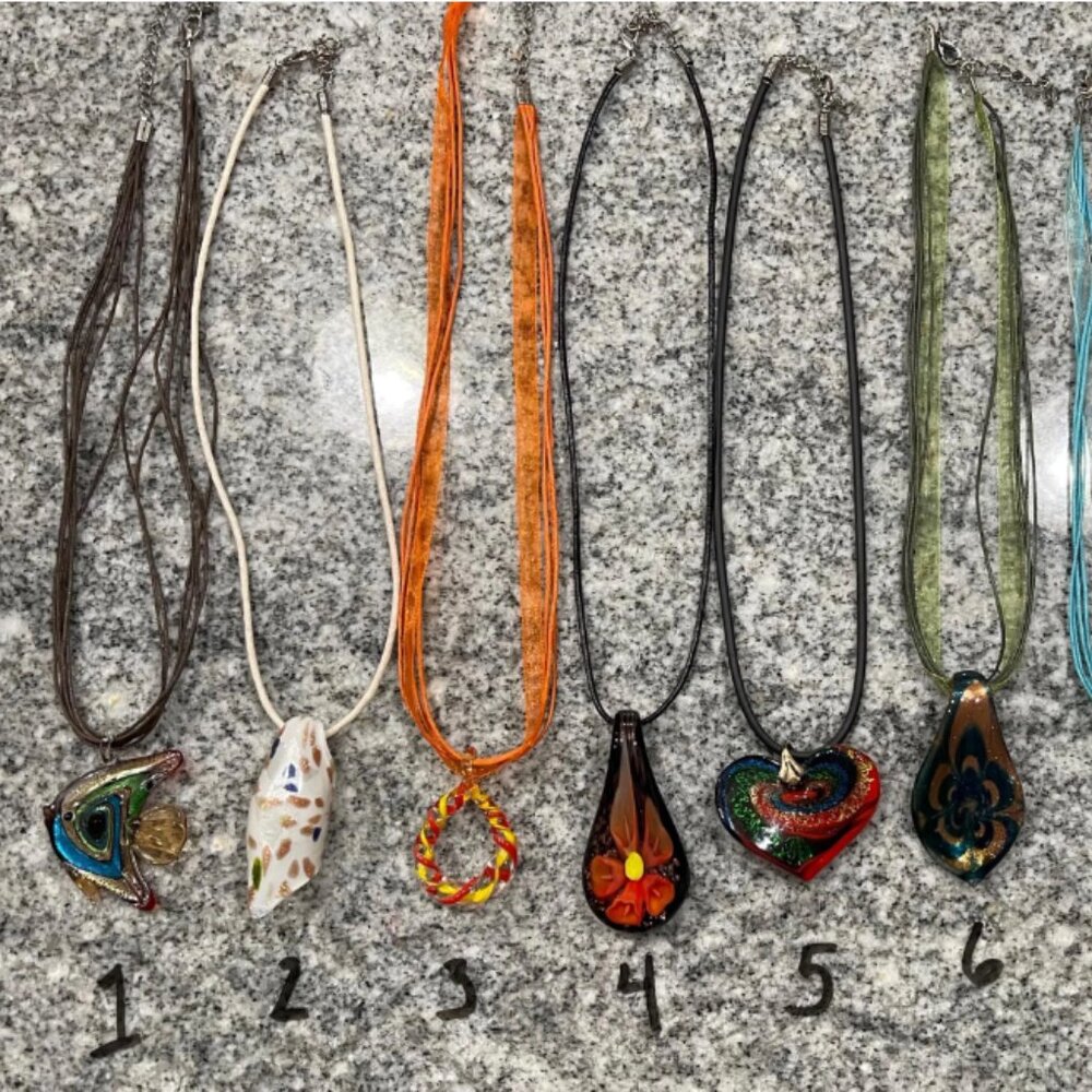 Murano glass necklaces. Large variety of styles